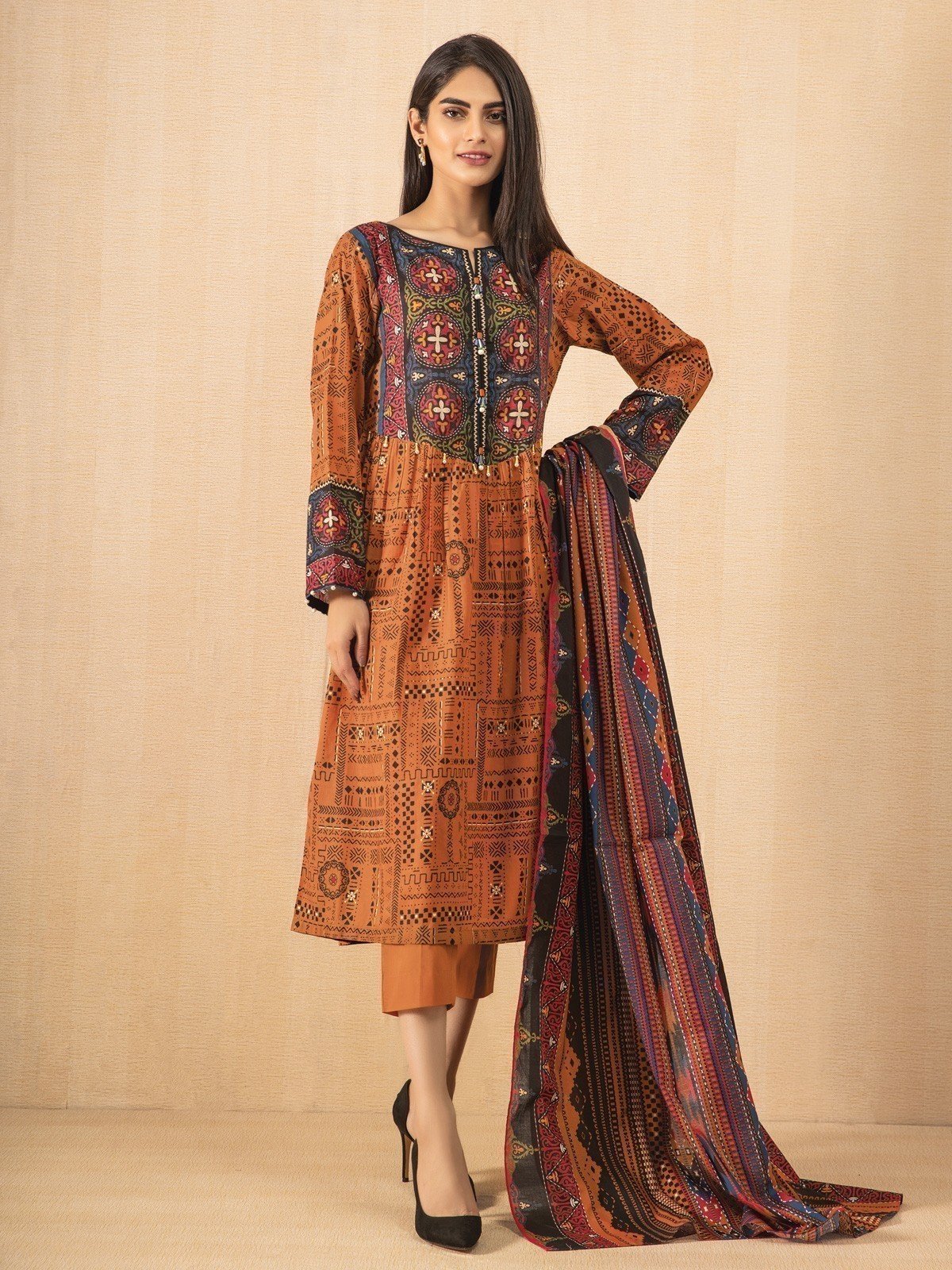 Printed Lawn Suit - EWU21A1-20698