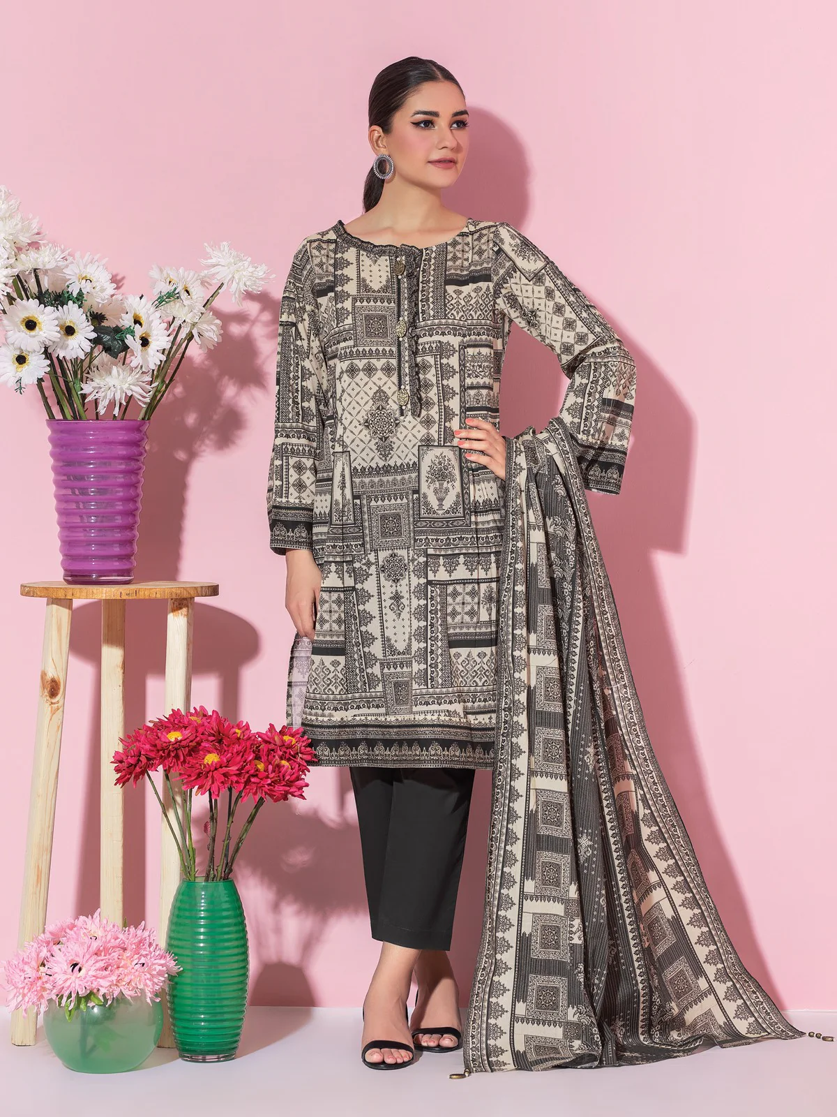 Printed Lawn Suit - EWU21A1-20723