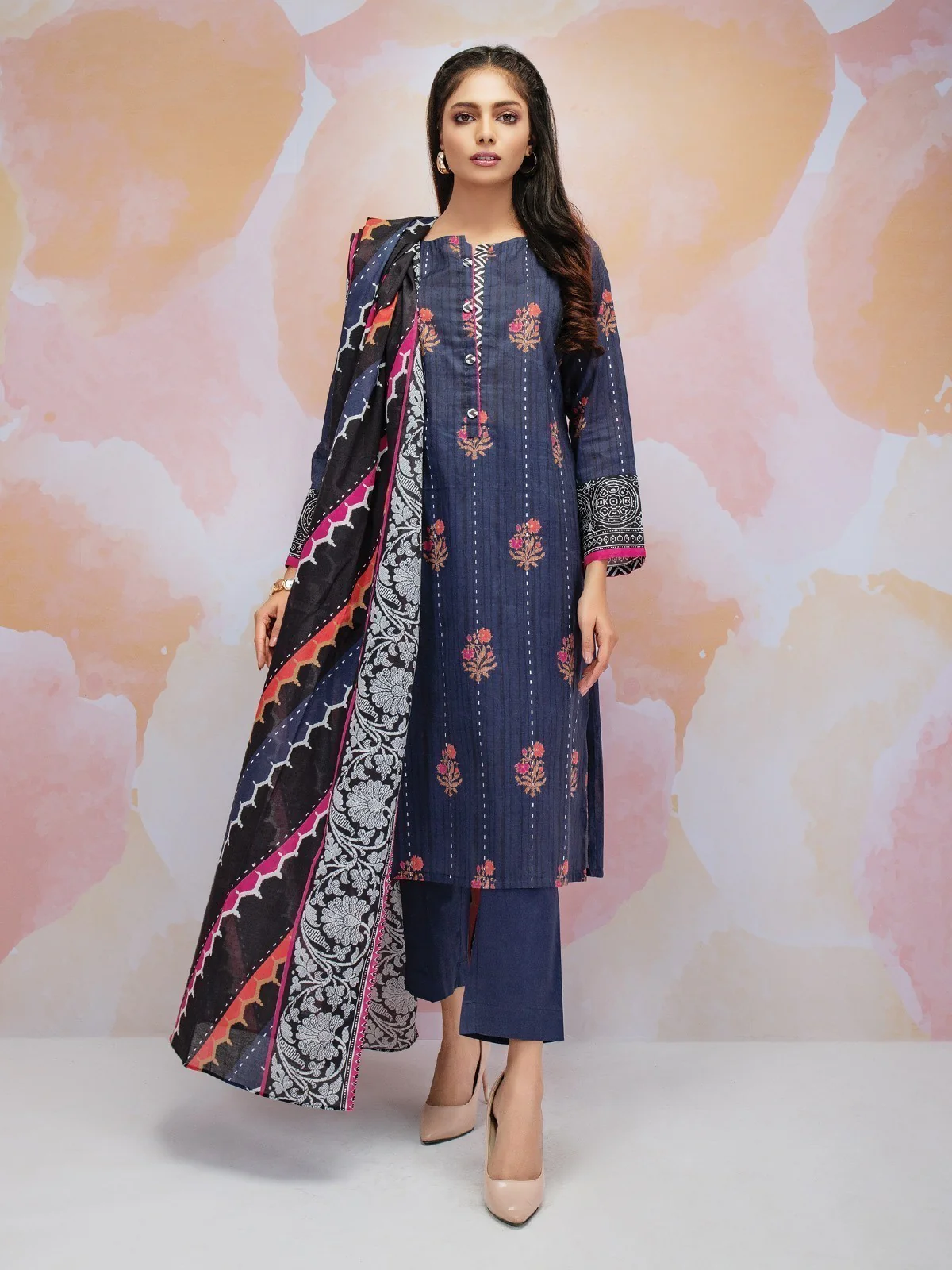 Printed Cambric Suit - EWU21A7-21218