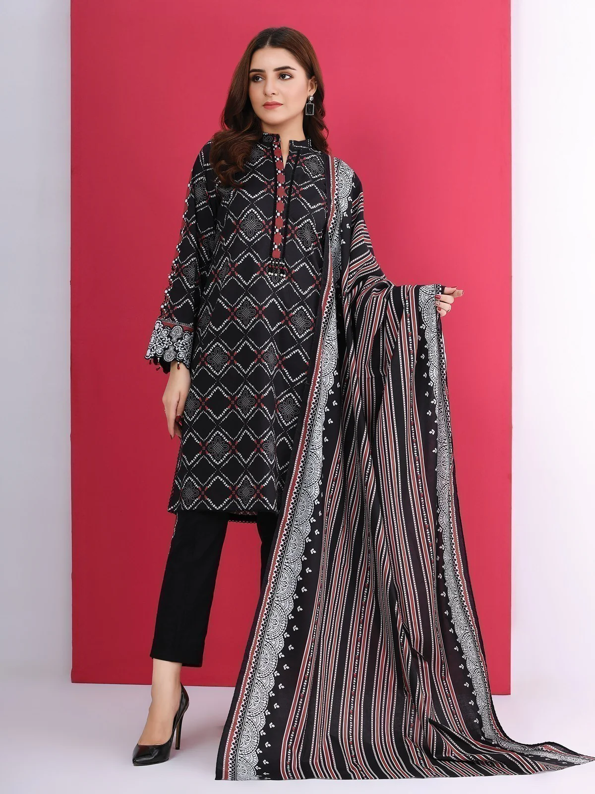 Printed Cambric Shirt Dupatta - EWU21A7-21260