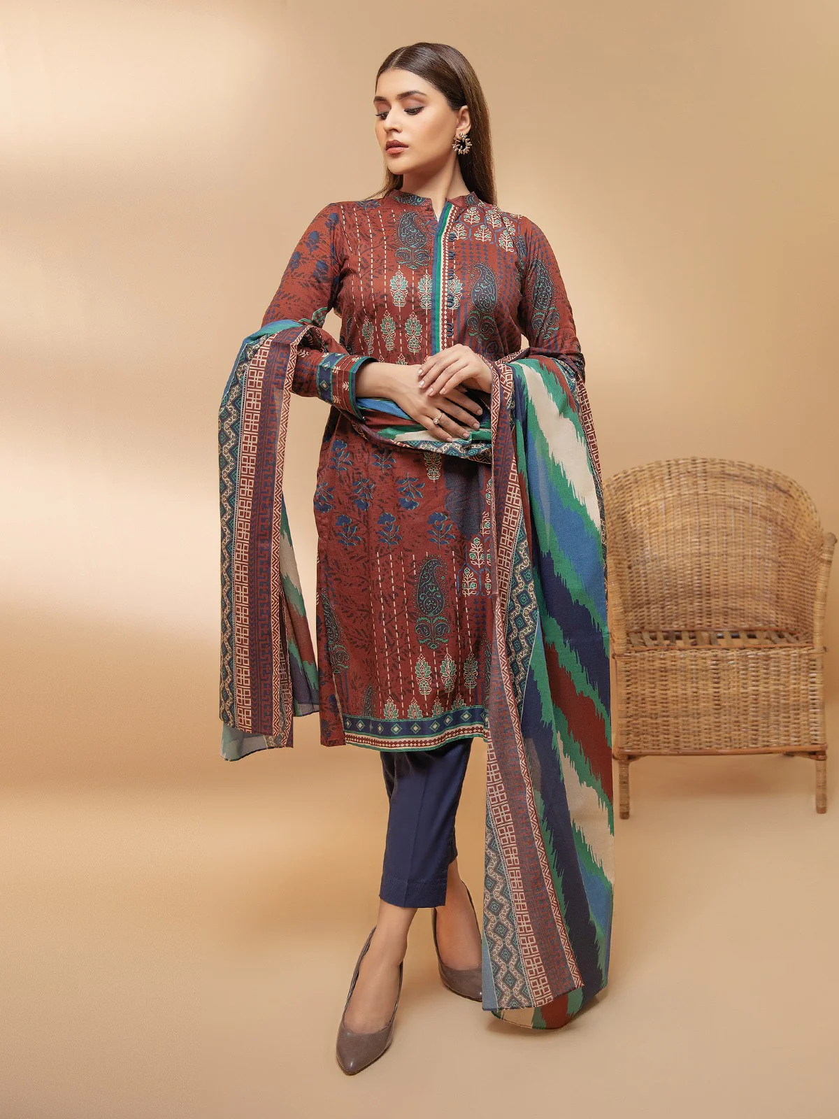 Printed Khaddar Suit - EWU21A9-21474
