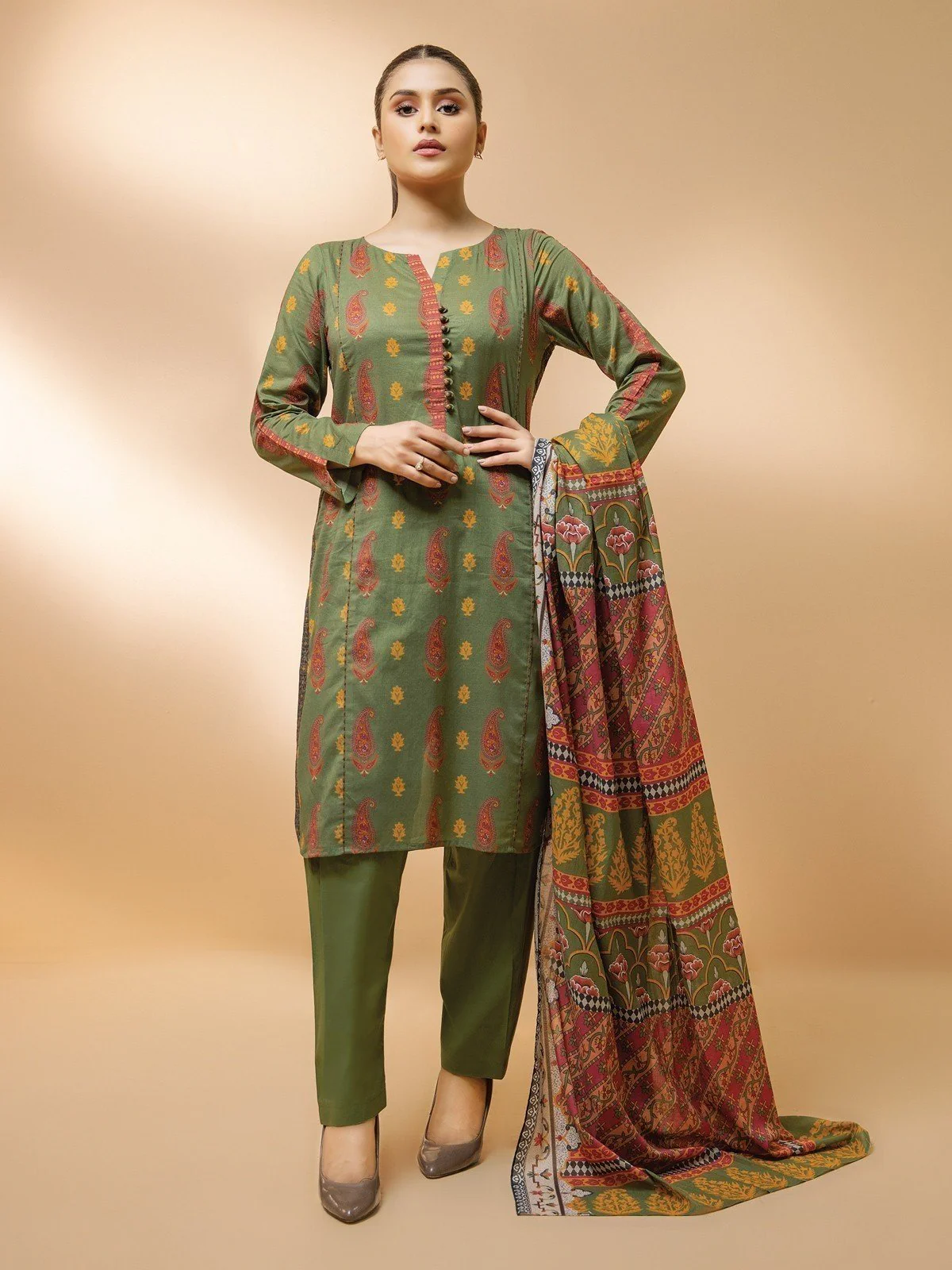 Printed Khaddar Suit - EWU21A9-21475