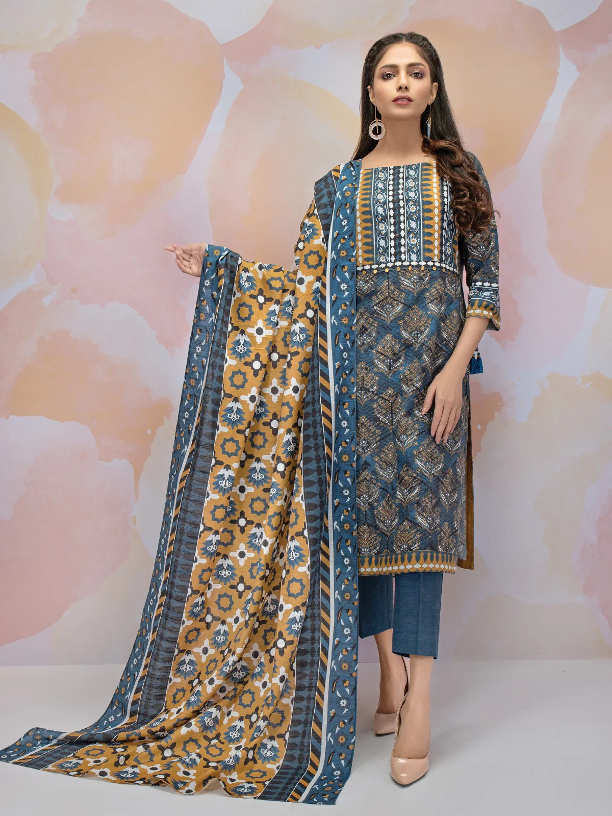Printed Khaddar Suit - EWU21A9-21483