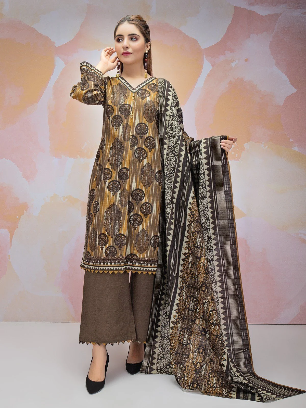 Printed Khaddar Suit - EWU21A9-21496