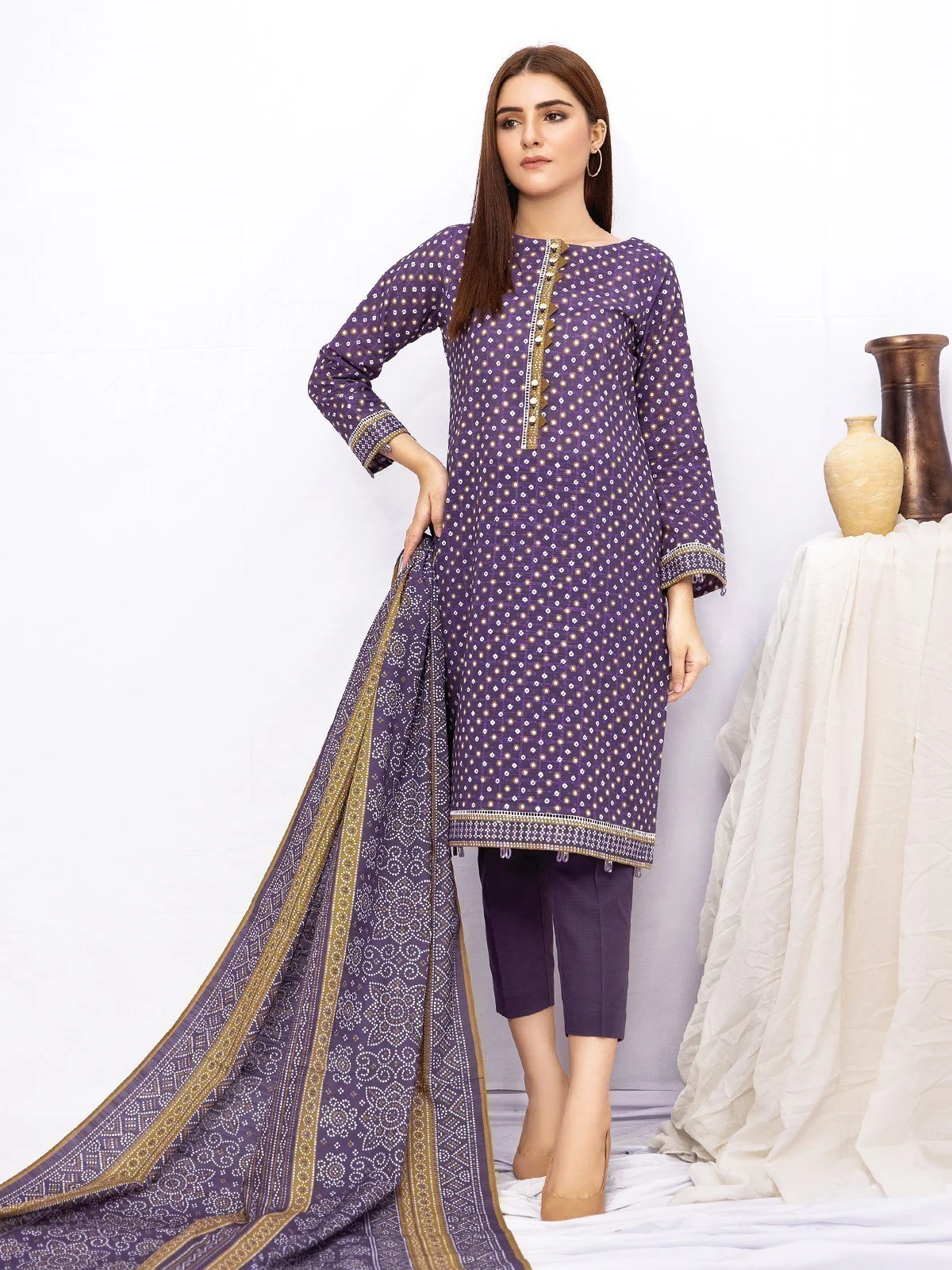 Printed Khaddar Suit - EWU21A9-21509