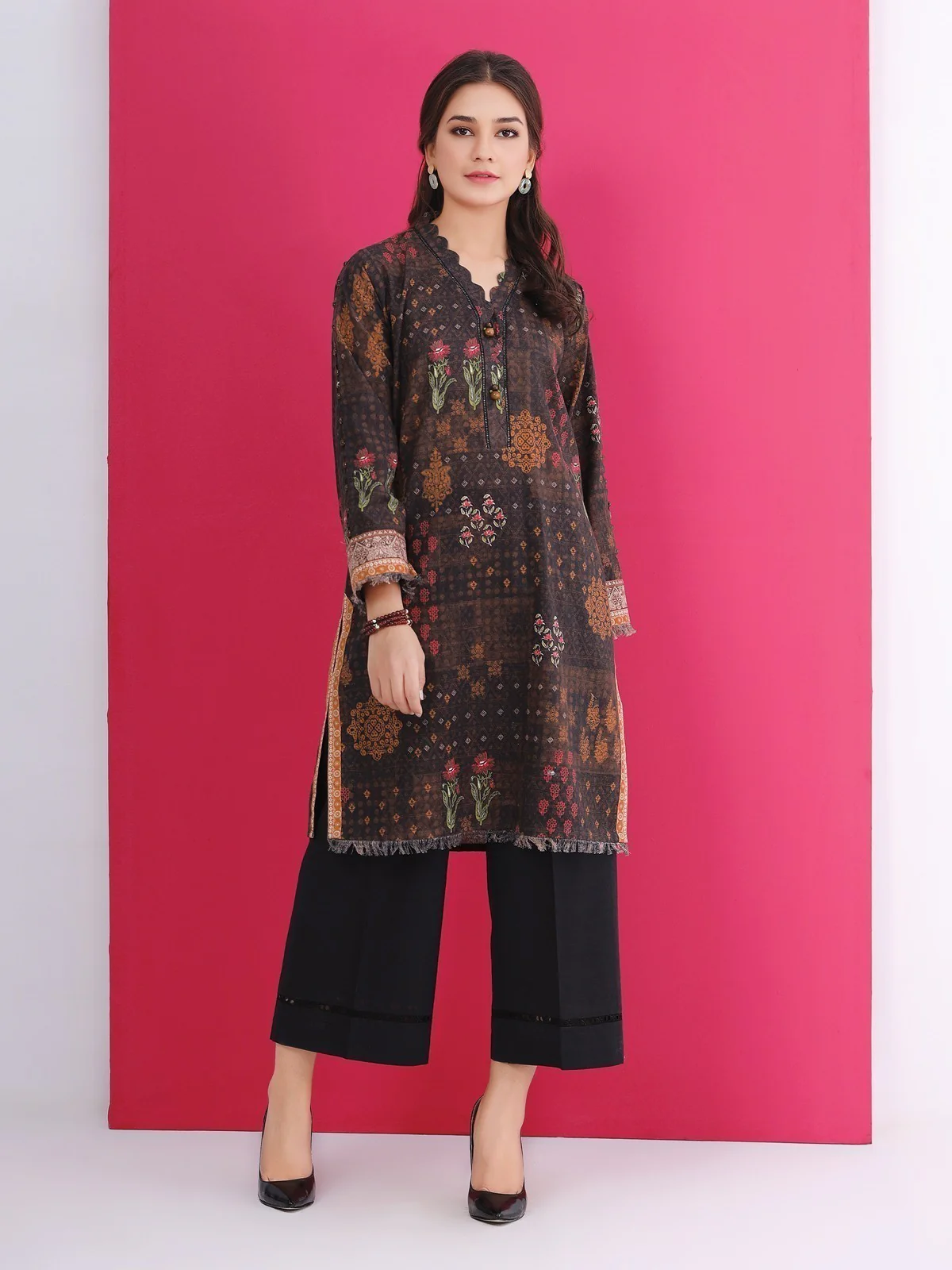 Printed Khaddar Shirt - EWU21A9-21572