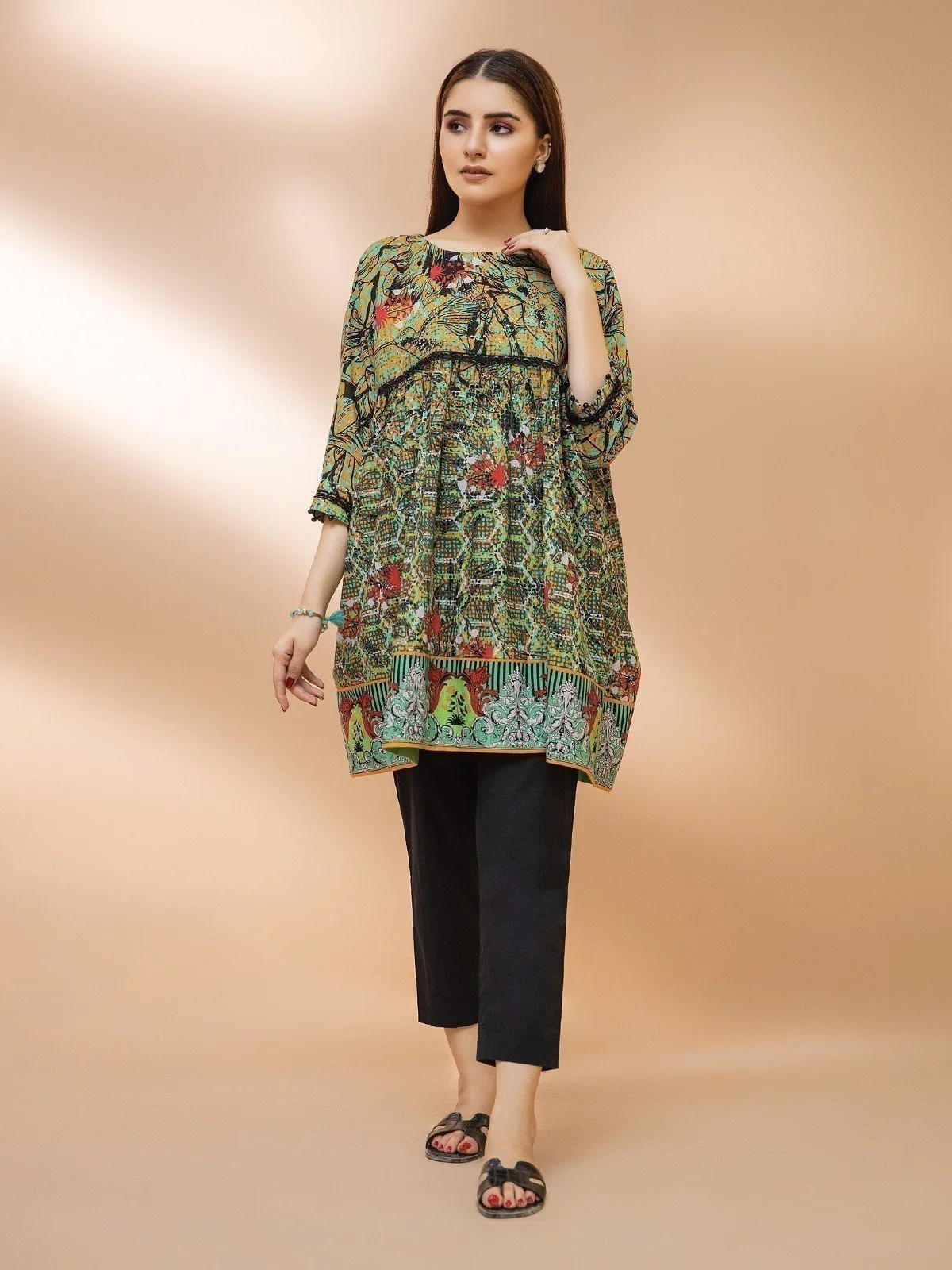 Printed Khaddar Shirt - EWU21A9-21582