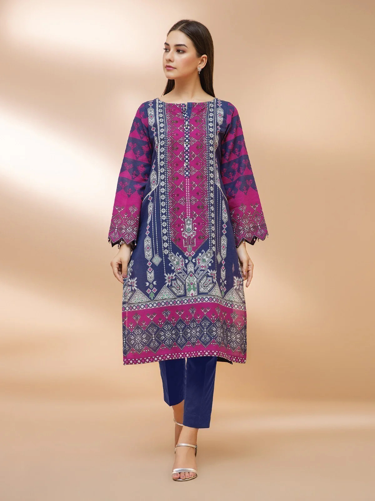 Printed Khaddar Shirt - EWU21A9-21586