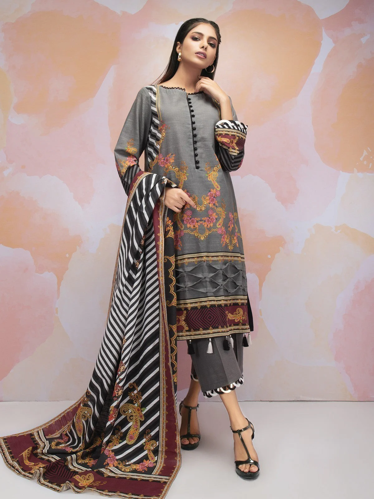 Printed Khaddar Shirt Trouser - EWU21A9-21598A