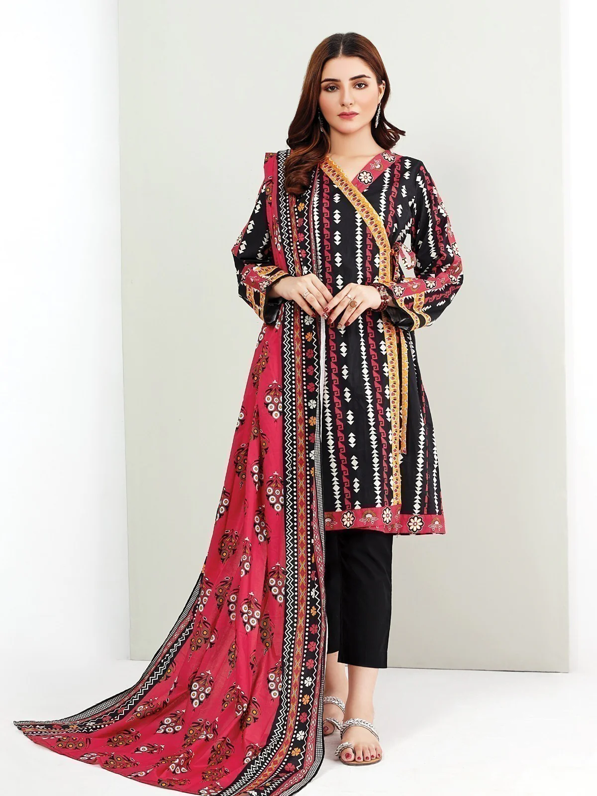 Printed Khaddar Shirt Dupatta - EWU21A9-21607