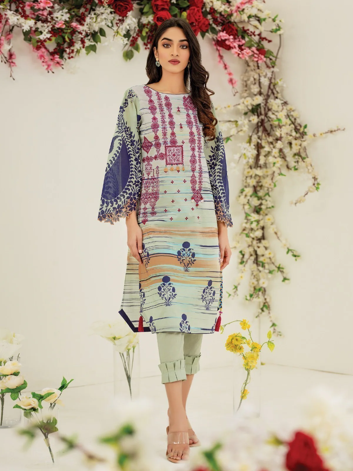 Embroidered Lawn Shirt - EWU21V2-20531