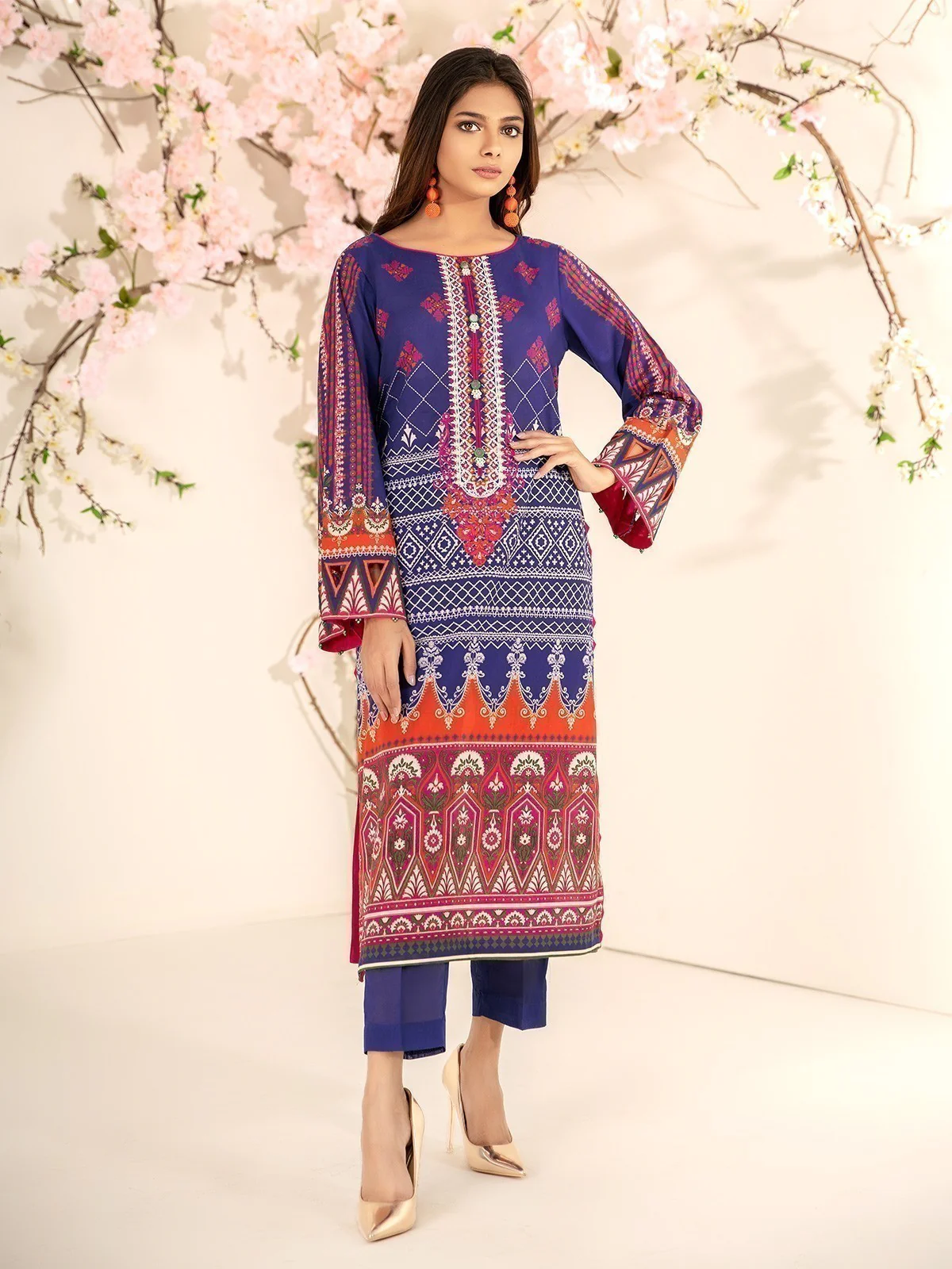 Embroidered Lawn Shirt - EWU21V2-20539