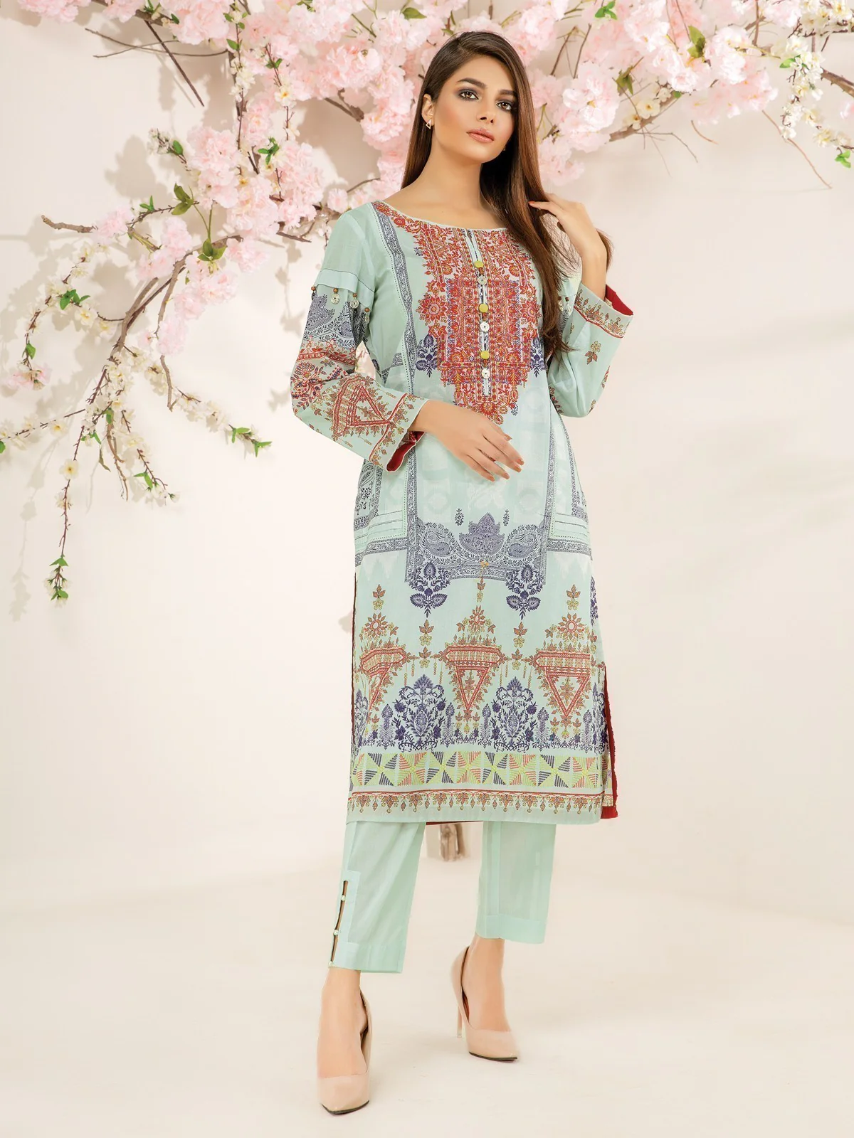 Embroidered Lawn Shirt - EWU21V2-20544