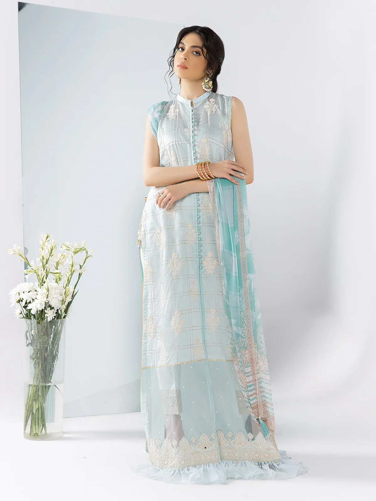 Embroidered Chanderi Suit - EWU21V5-21138