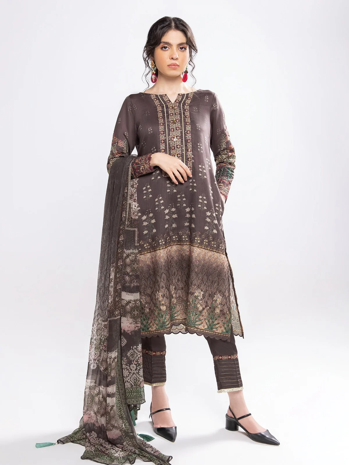 Embroidered Chanderi Suit - EWU21V5-21140
