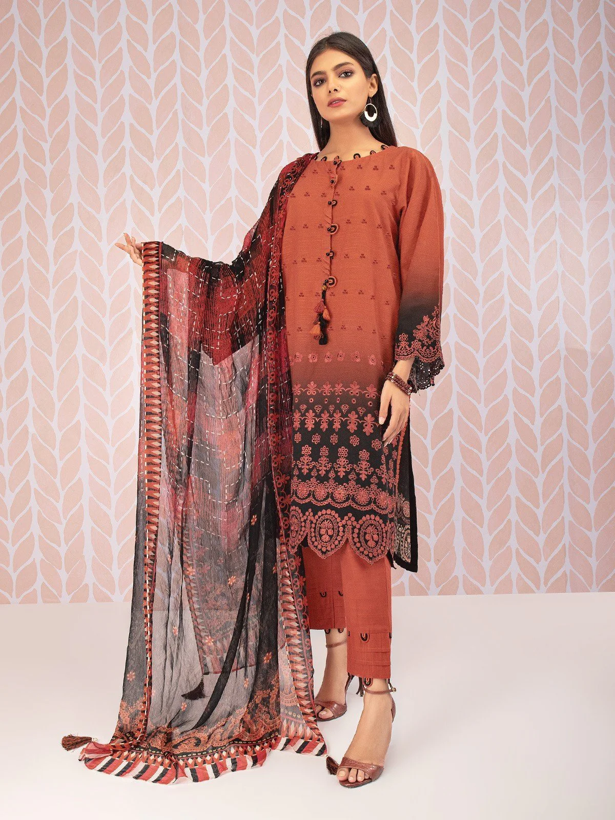 Embroidered Khaddar Suit - EWU21V8-21652