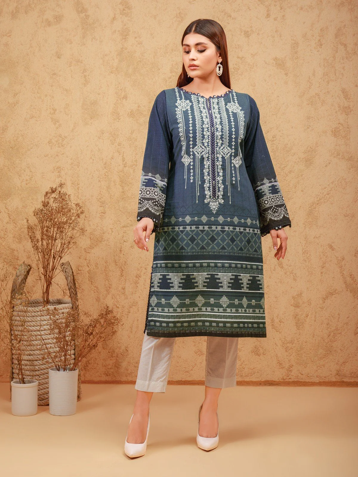 Embroidered Cotton Shirt - EWU21V8-21724