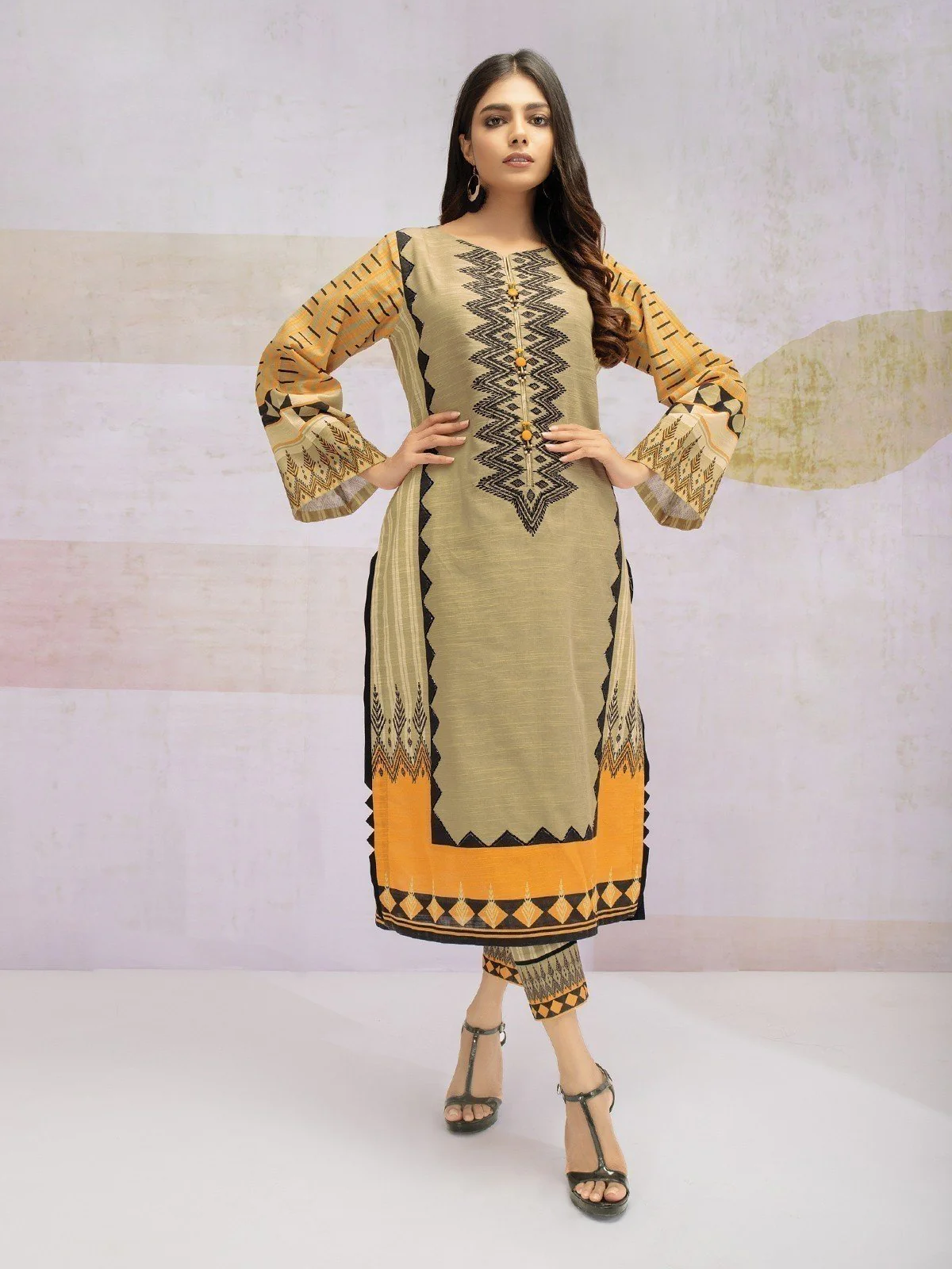 Embroidered Khaddar Shirt Trouser - EWU21V8-21757