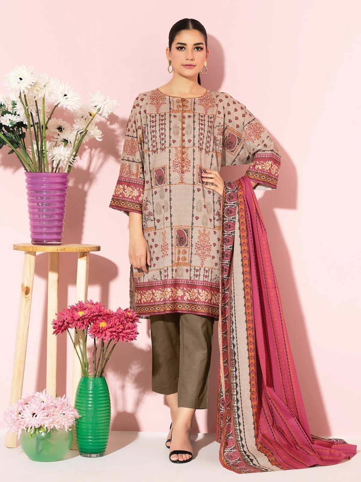 Printed Lawn Suit - EWU22A1-20773