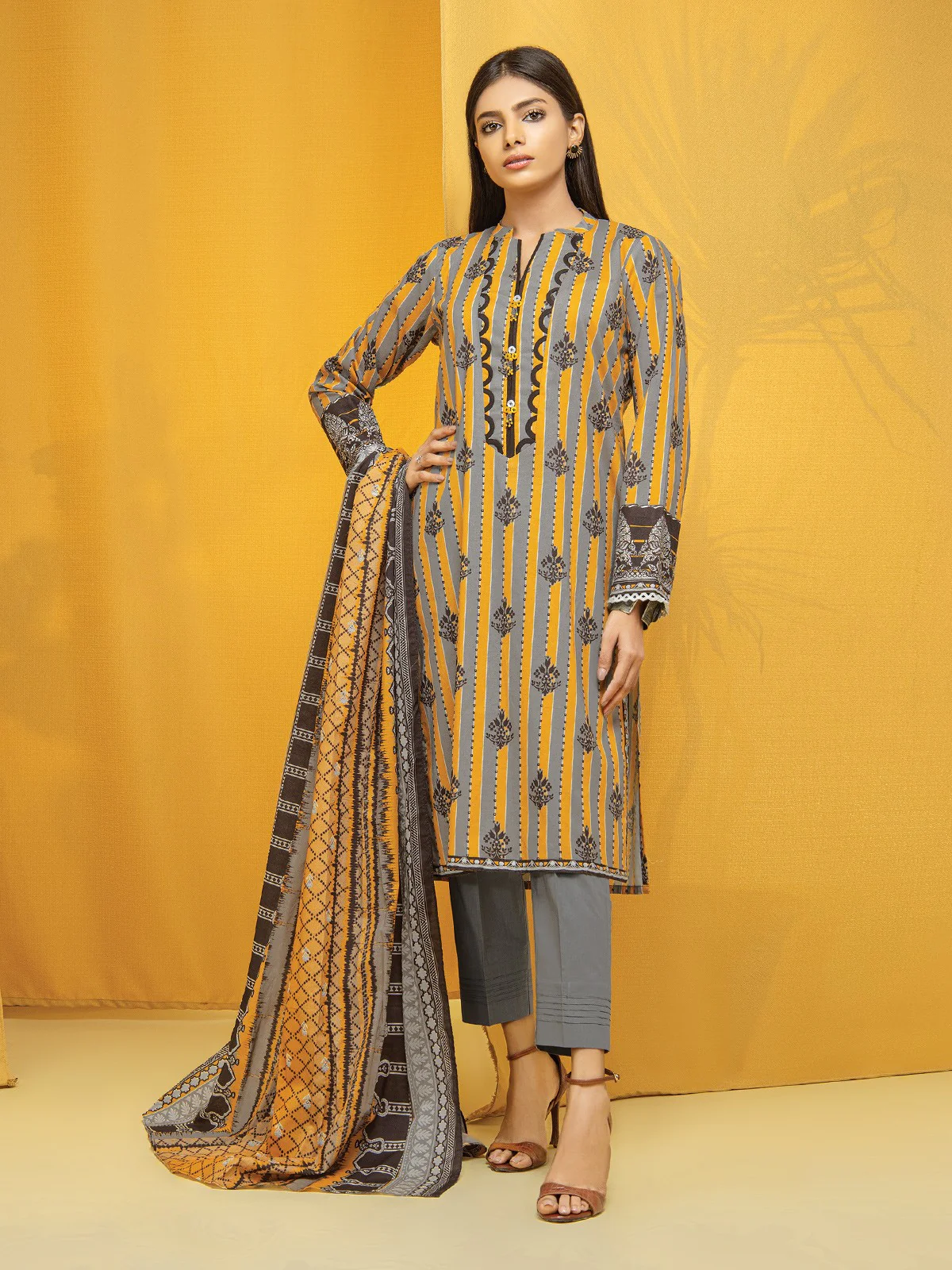 Printed Lawn Suit - EWU22A1-23022