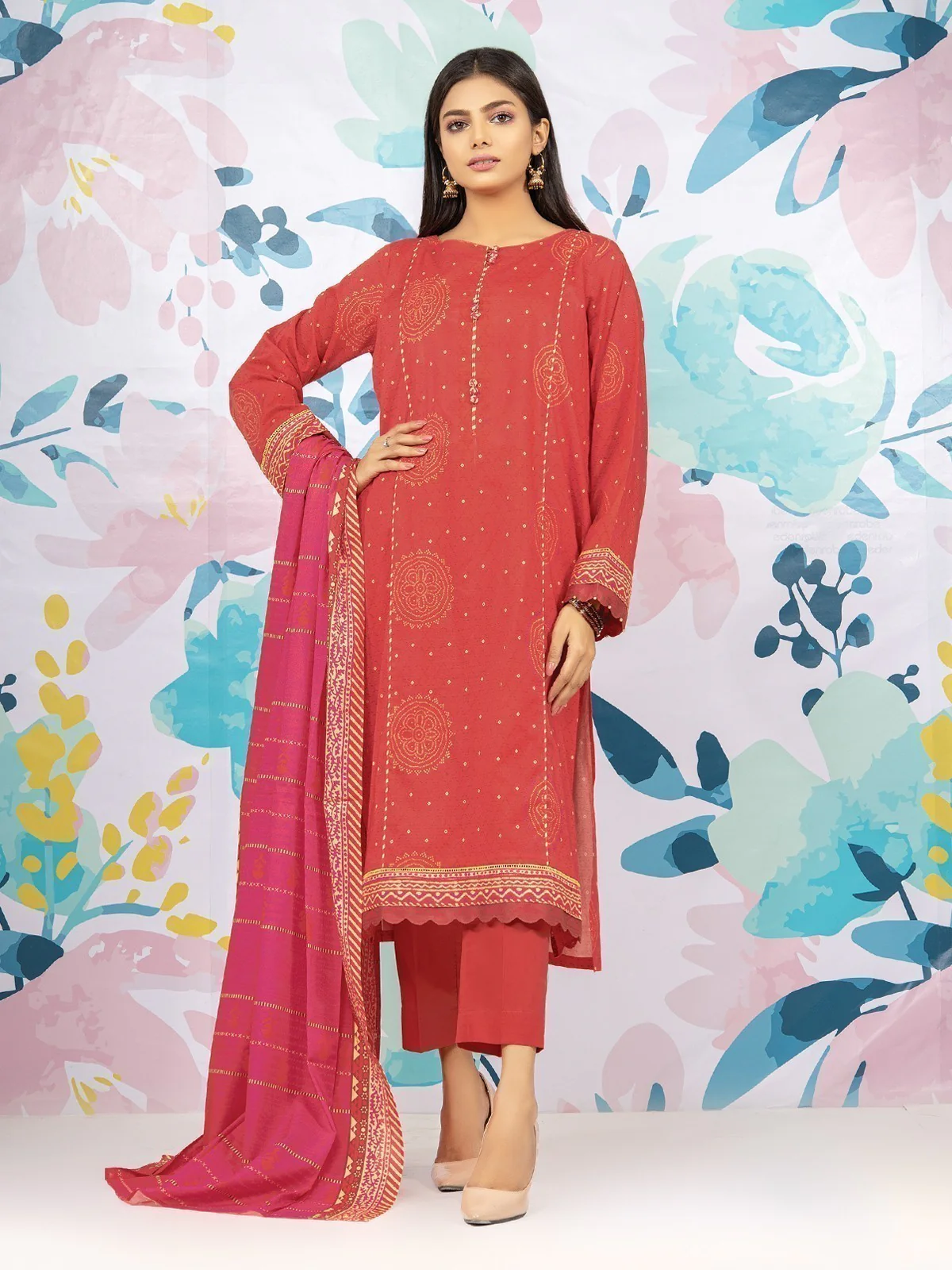 Printed Lawn Suit - EWU22A1-23044