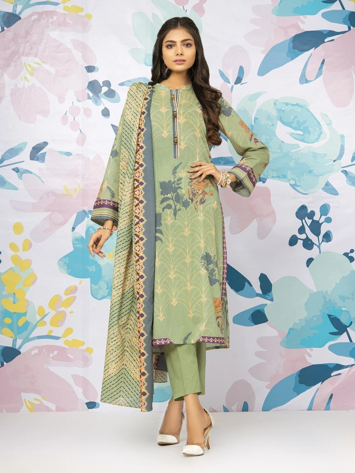 Printed Lawn Suit - EWU22A1-23057