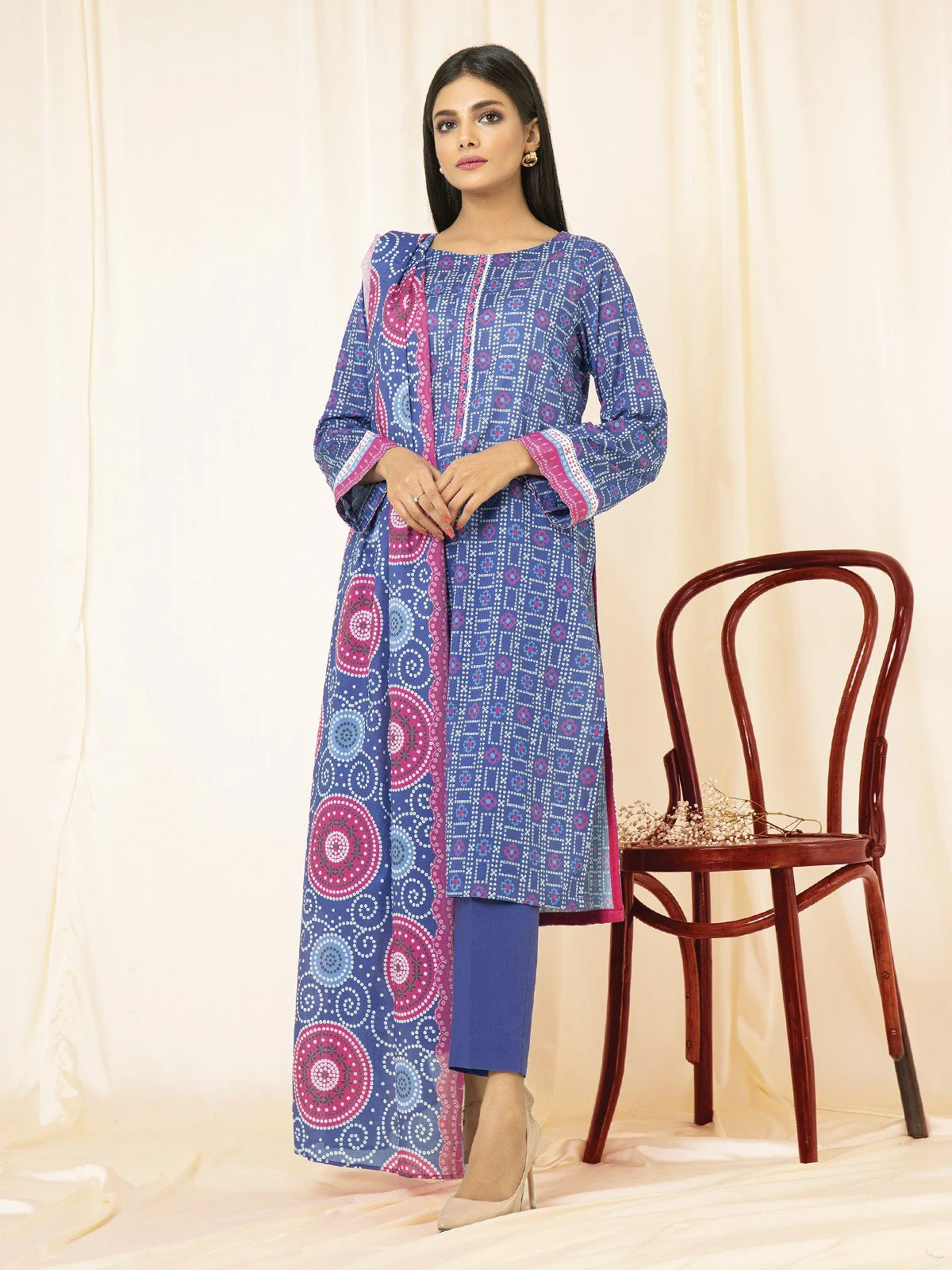 Printed Lawn Suit - EWU22A1-23075