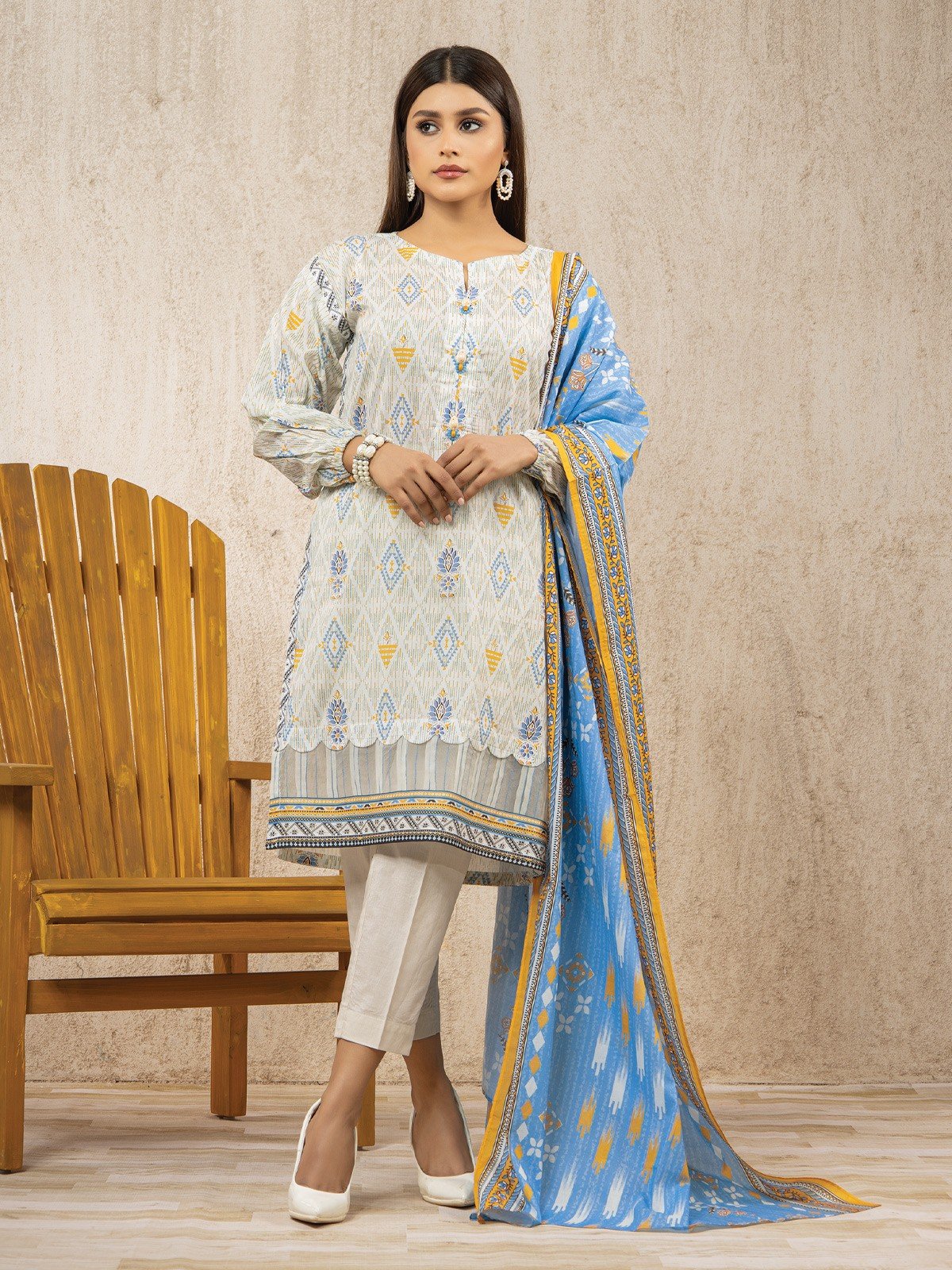 Printed Lawn Suit - EWU22A1-23076