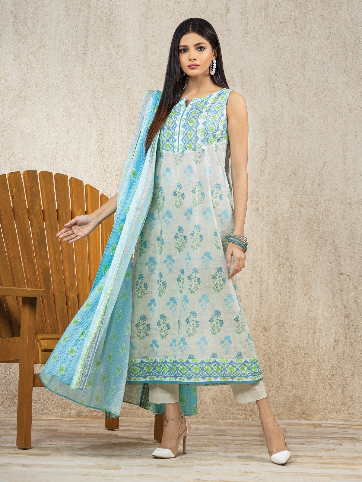 Printed Lawn Suit - EWU22A1-23078