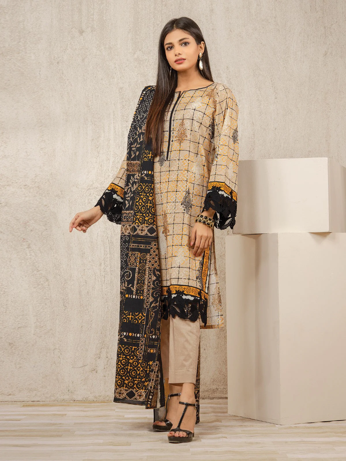 Printed Lawn Shirt Dupatta - EWU22A1-23098SD