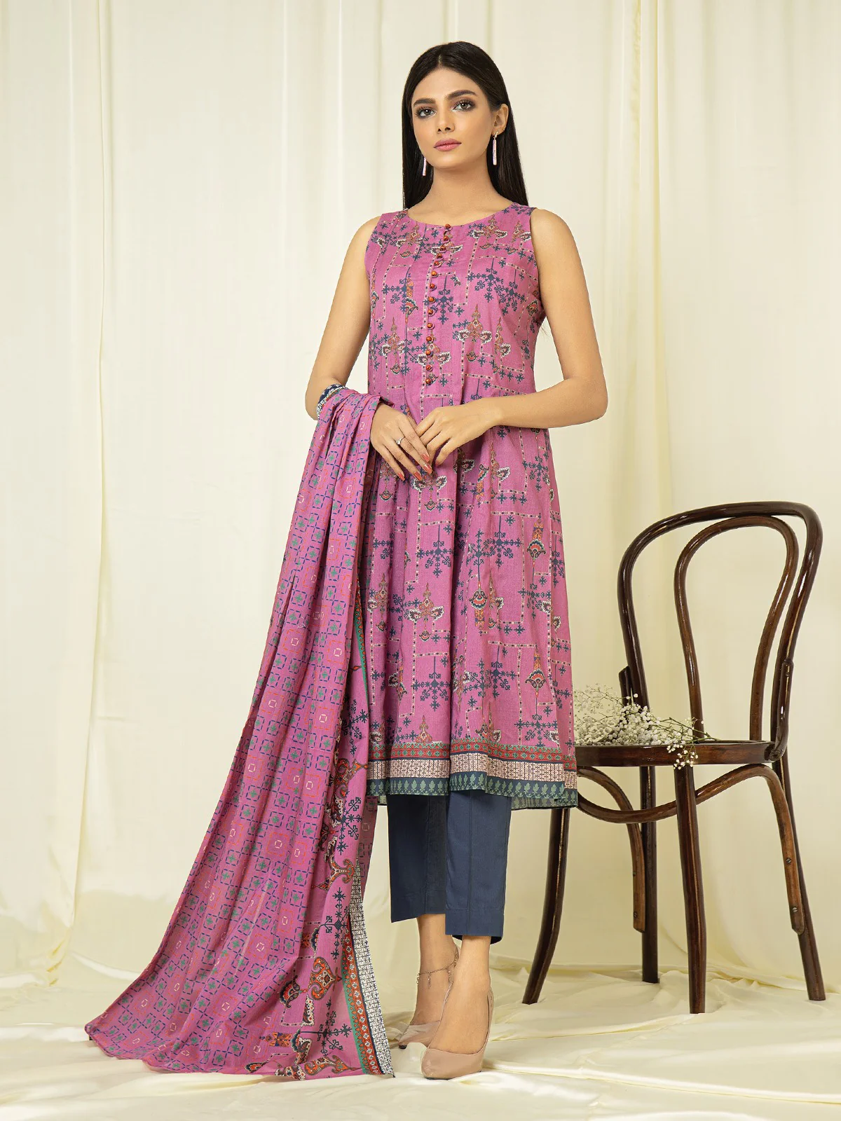 Printed Lawn Suit - EWU22A1-23102