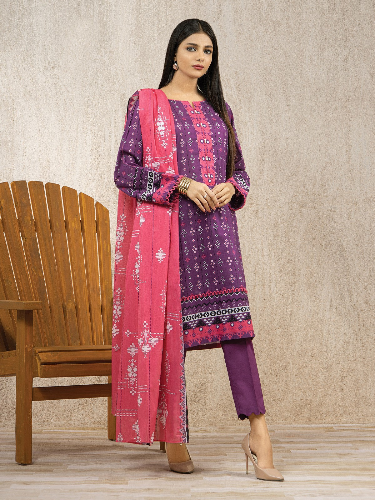 Printed Lawn Shirt Dupatta - EWU22A1-23106SD