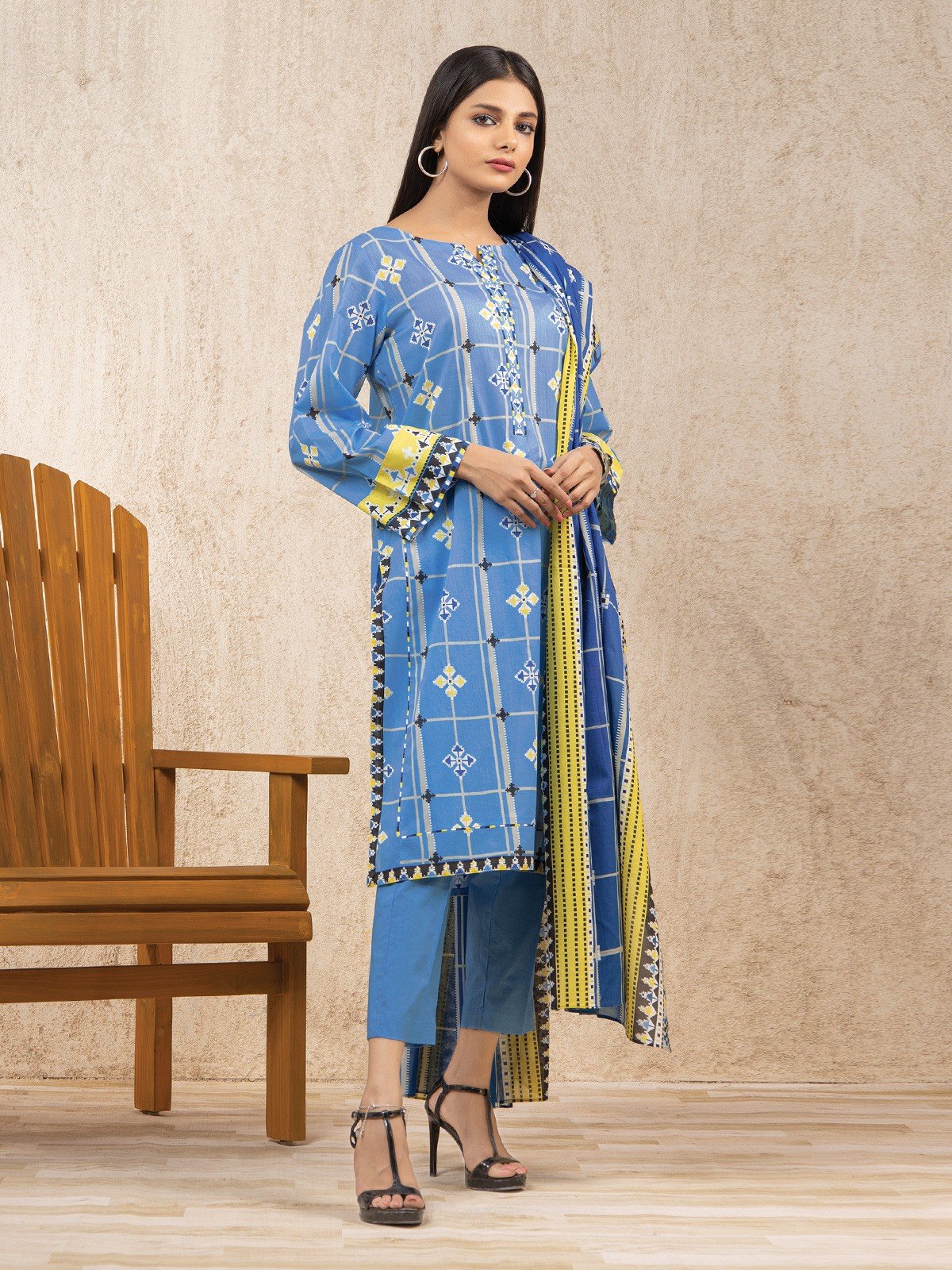 Printed Lawn Suit - EWU22A1-23109