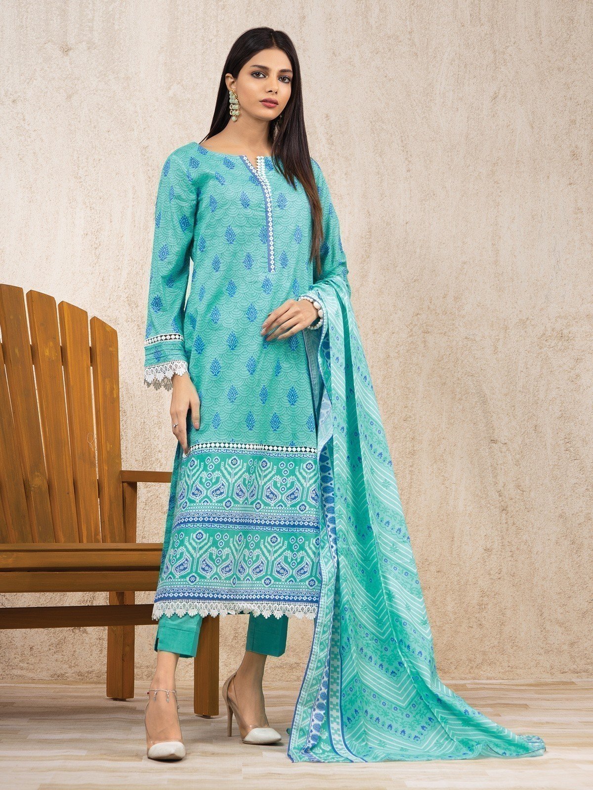 Printed Lawn Suit - EWU22A1-23115
