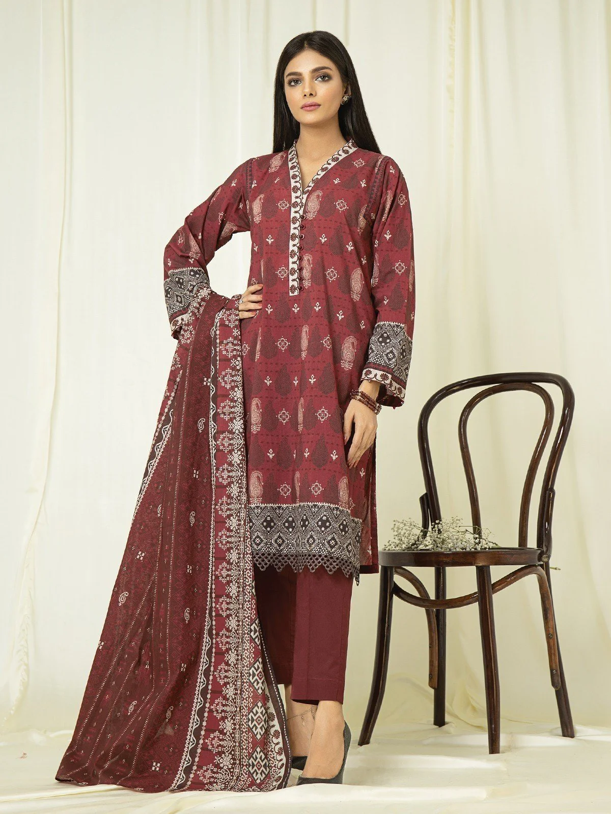 Printed Lawn Suit - EWU22A1-23150