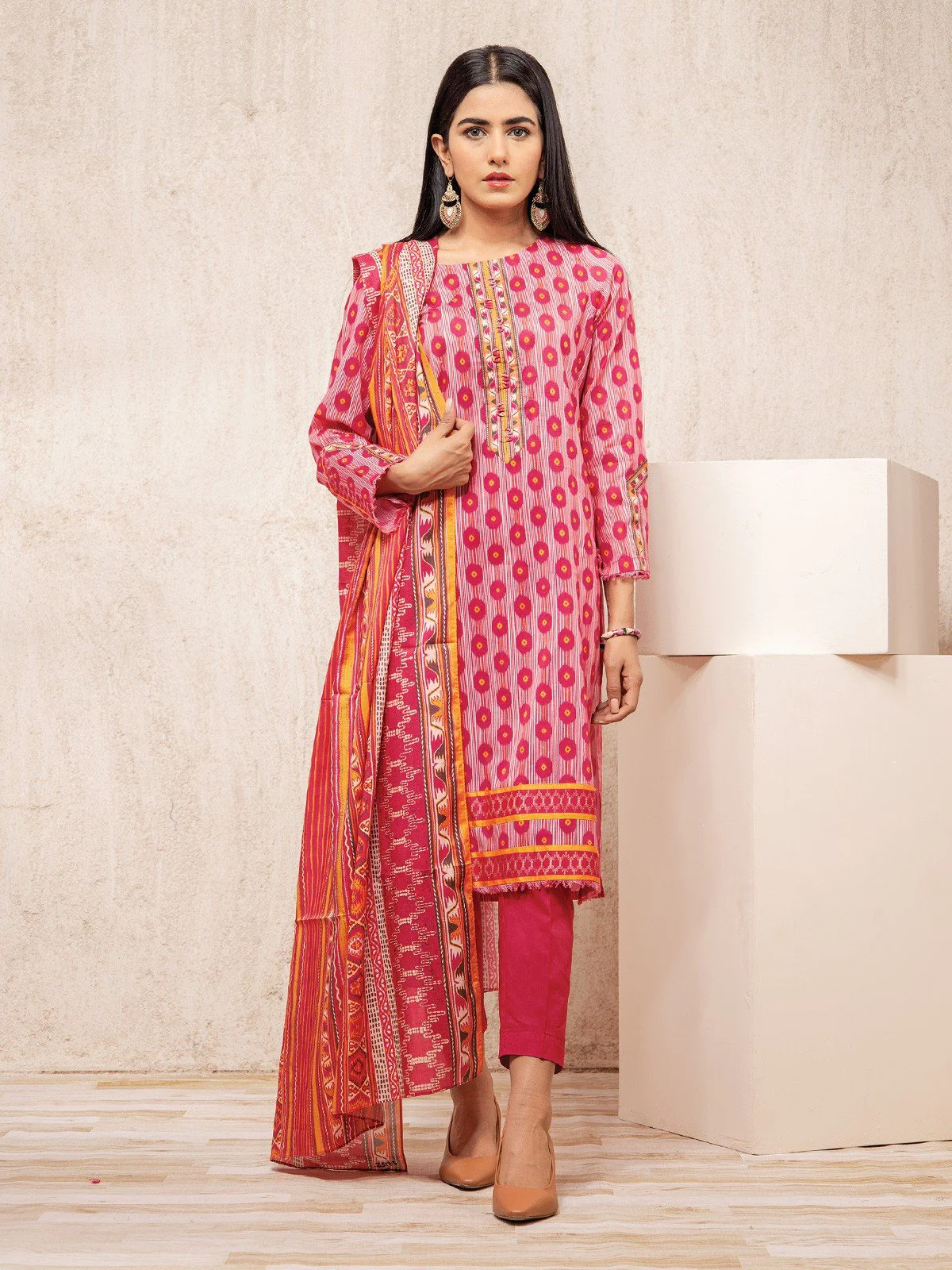 Printed Lawn Suit - EWU22A1-23152