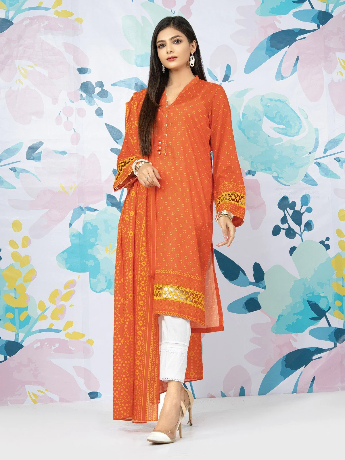 Printed Lawn Shirt Dupatta - EWU22A1-23252