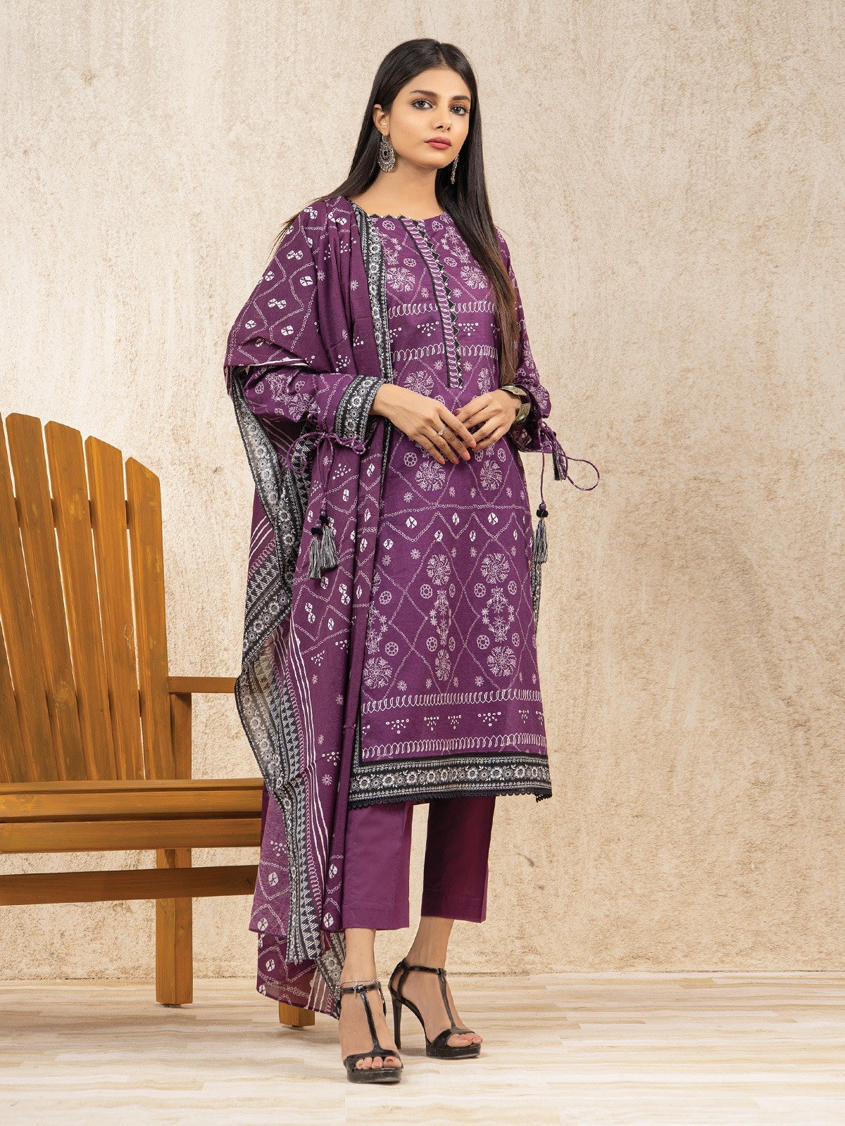 Printed Lawn Suit - EWU22A1-23388