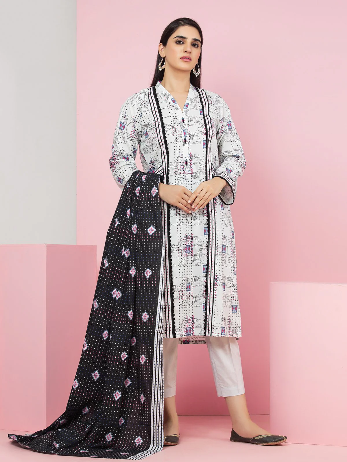 Printed Lawn Suit - EWU22A1-23389