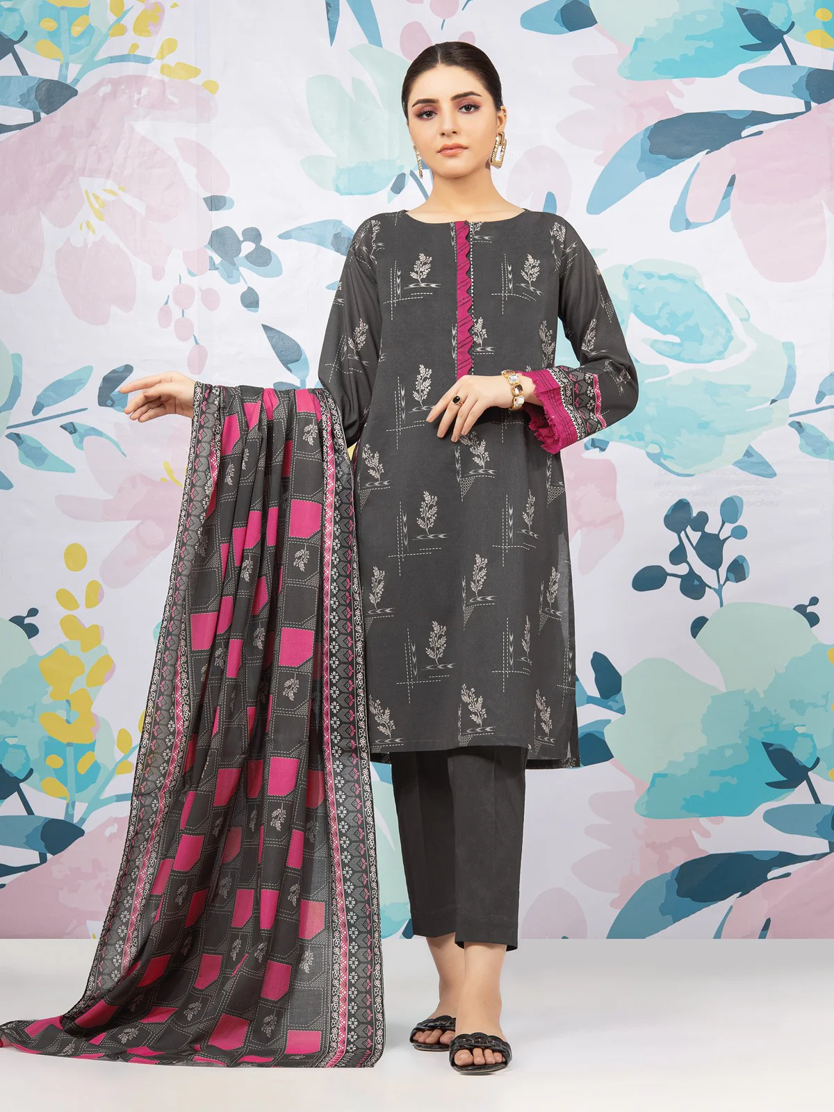 Printed Lawn Suit - EWU22A1-23403