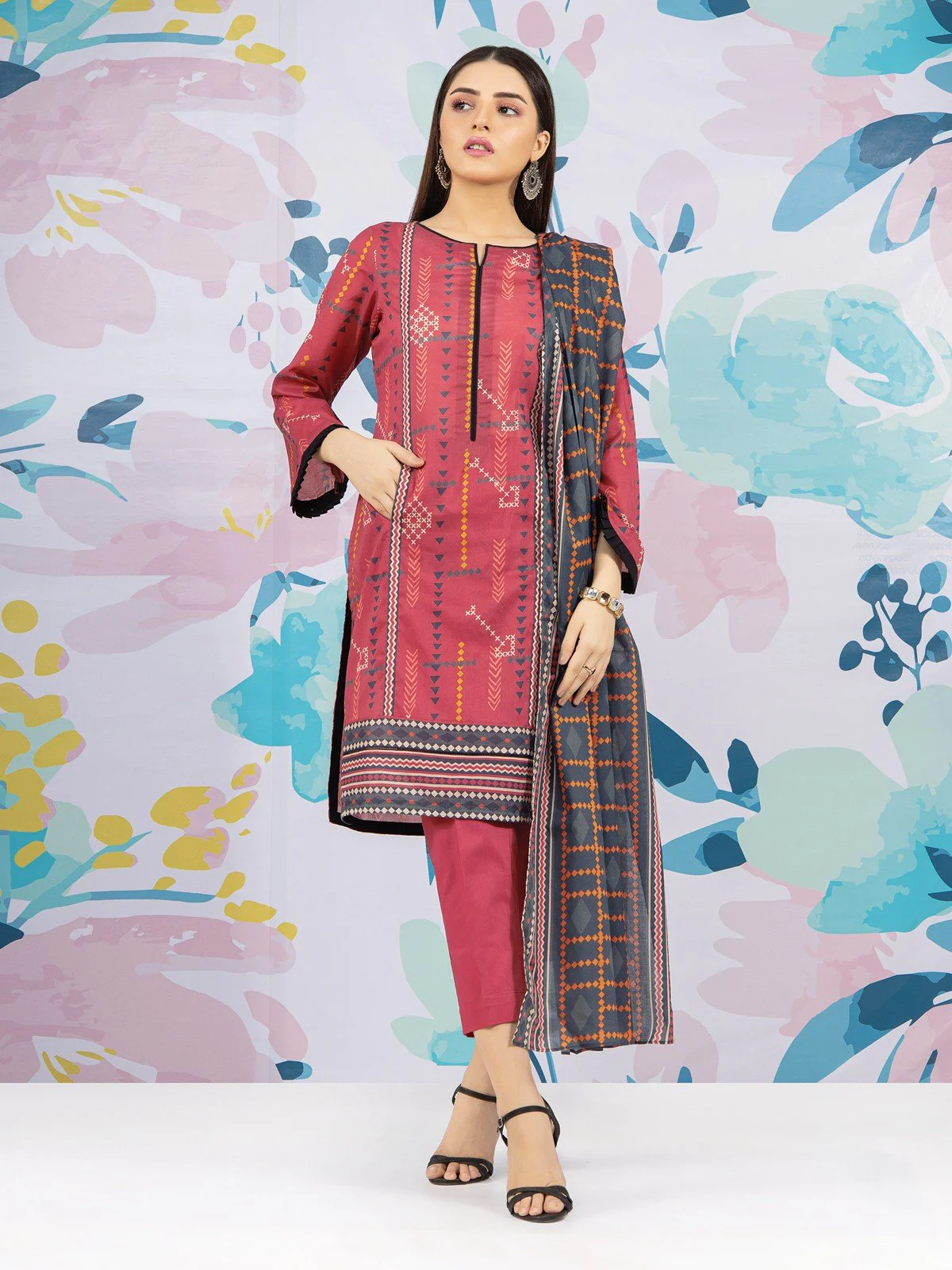 Printed Lawn Suit - EWU22A1-23411