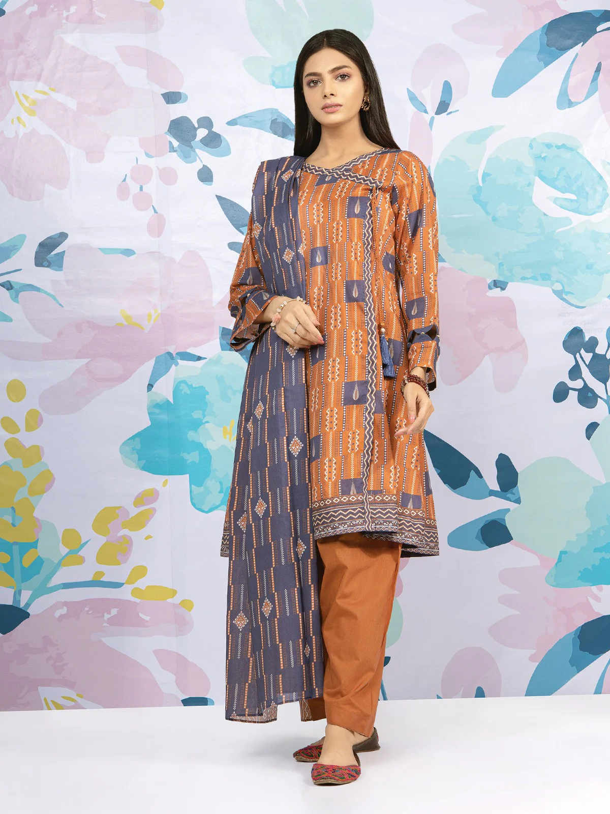 Printed Lawn Suit - EWU22A1-23412