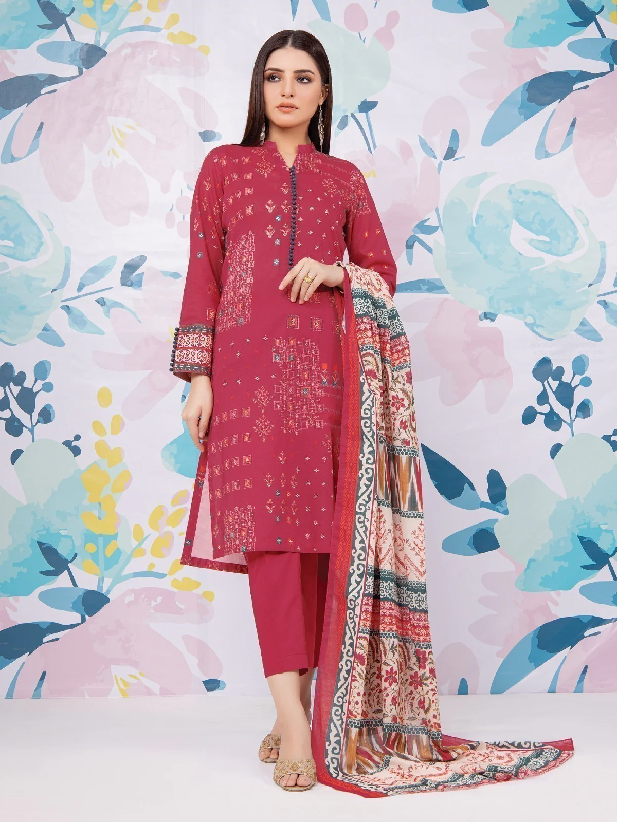 Printed Khaddar Suit - EWU22A3-23191