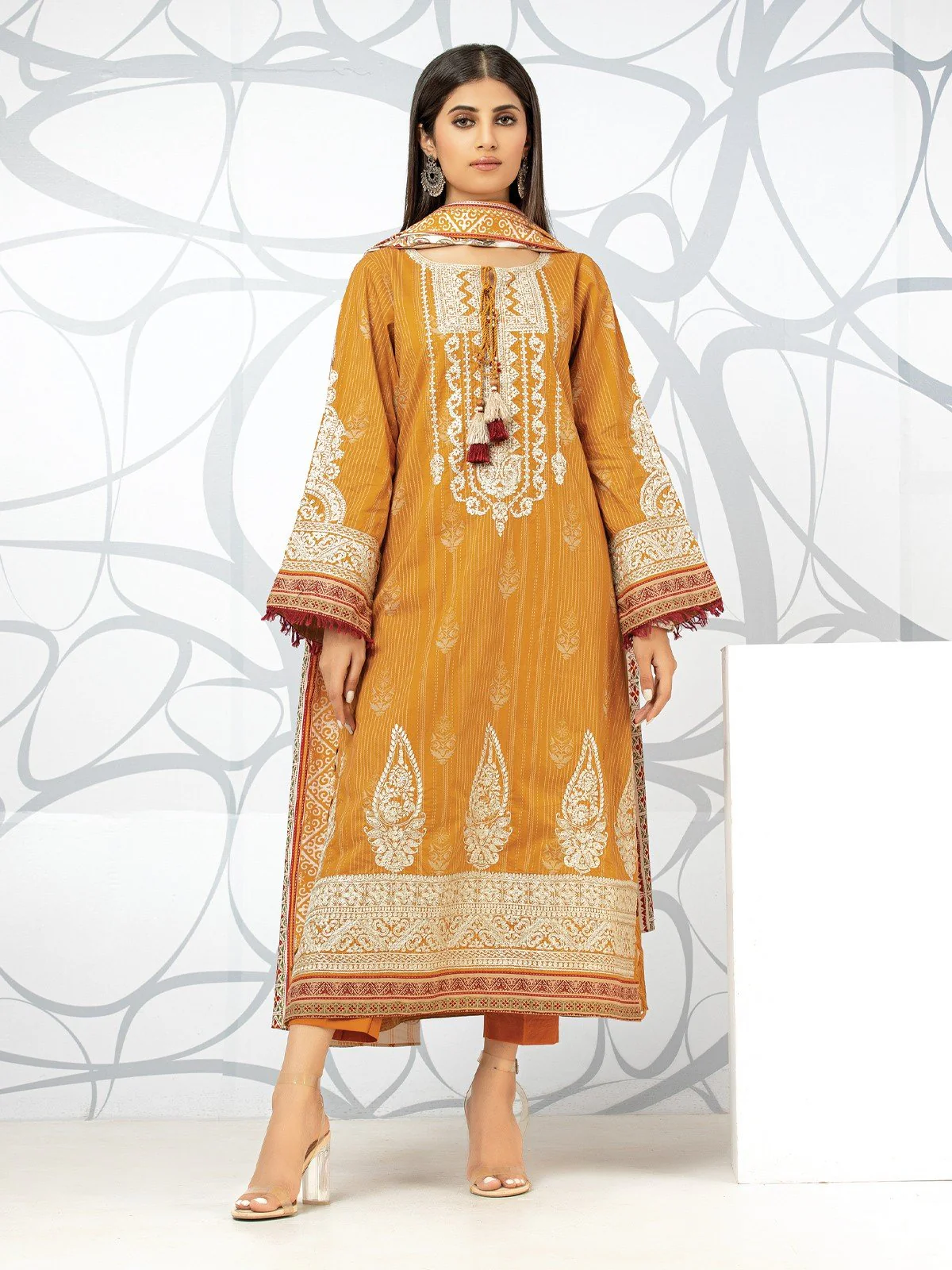 Embroidered Lawn Shirt - EWU22V1-23622S