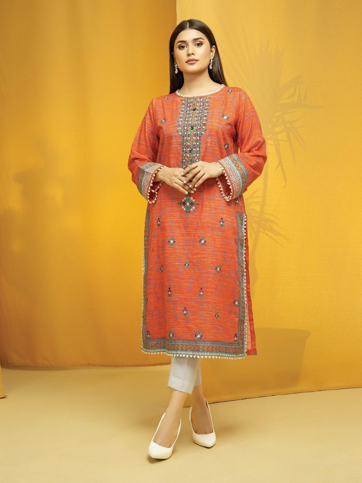 Embroidered Lawn Shirt - EWU22V1-23643