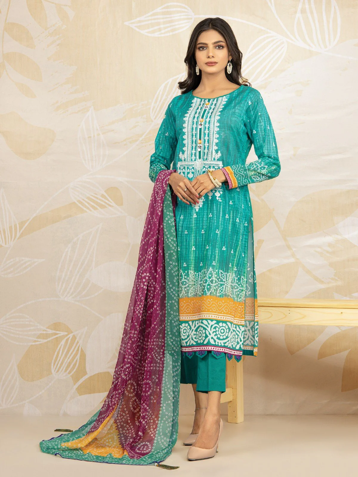 Embroidered Lawn Shirt - EWU22V1-23677S