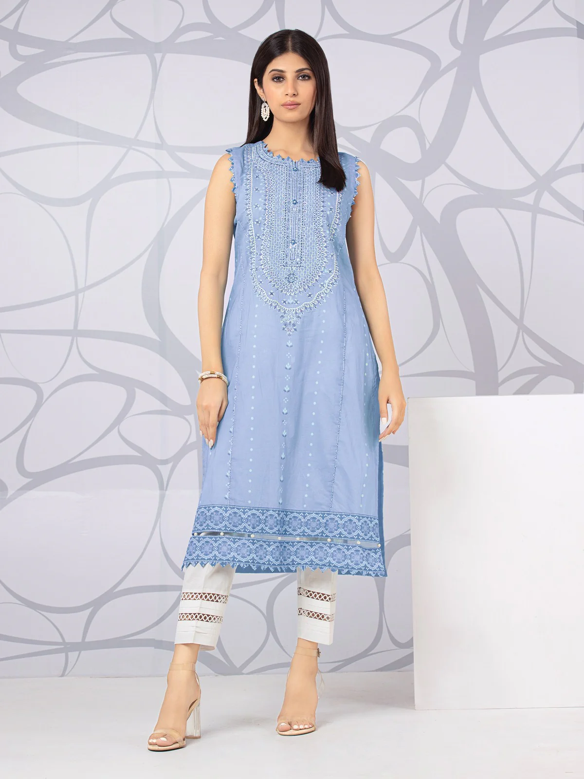 Embroidered Lawn Shirt - EWU22V1-23705