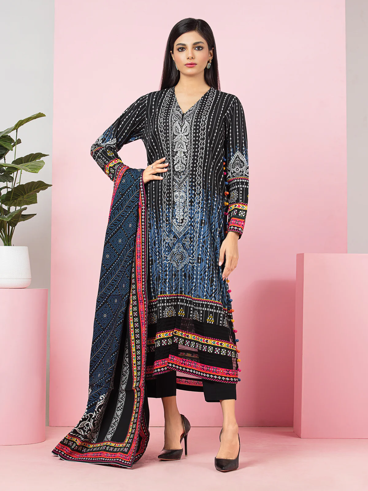 Printed Viscose Suit - EWU22V13-24017