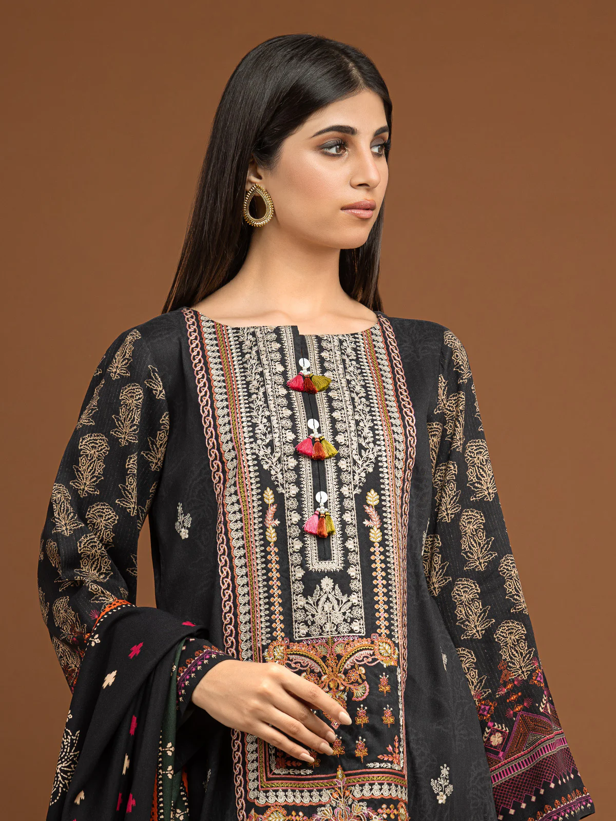 Embroidered Viscose Shirt Trouser - EWU22V13-24035ST - Image 2