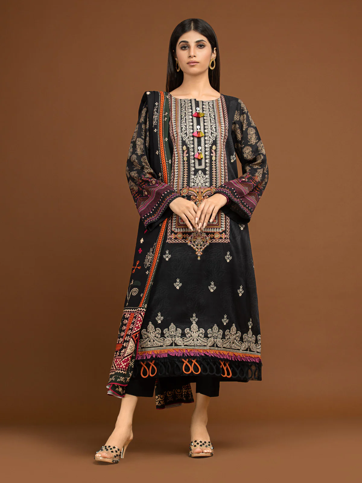Embroidered Viscose Shirt Trouser - EWU22V13-24035ST - Image 5